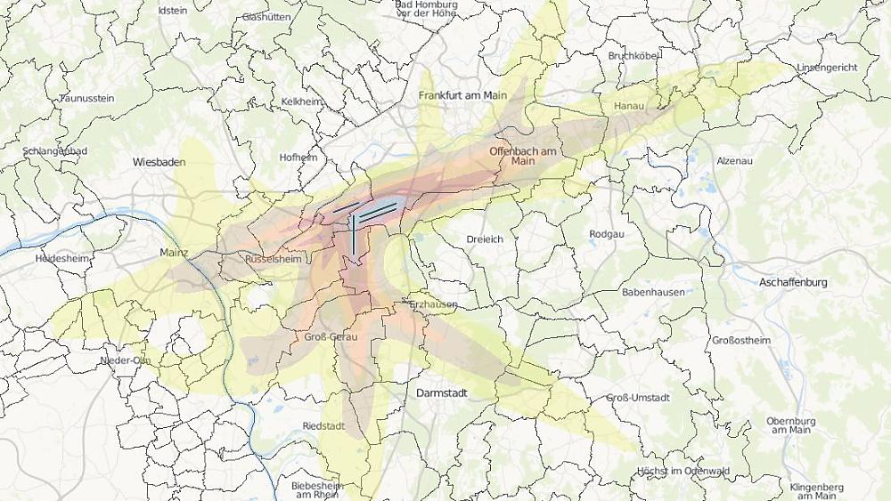 Fluglärmkonturen (Quelle: UNH)