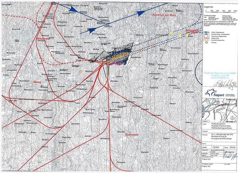Südumfliegung Planfeststellungsverfahren 2004 (Quelle: Fraport AG)